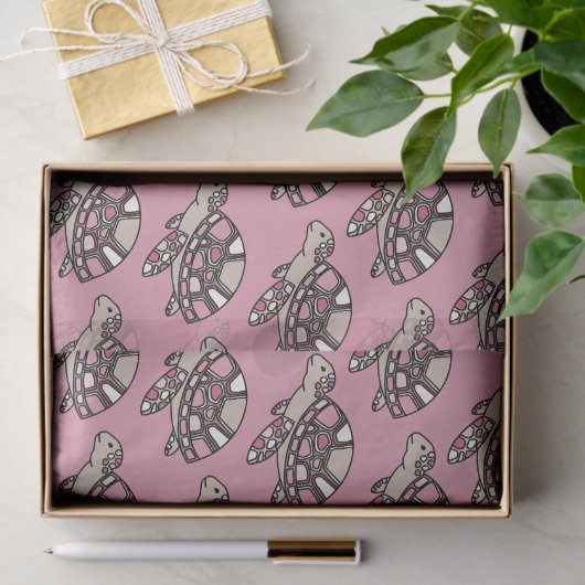 Schattige zeeen schildpad roze tissuepapier (Geschenk)
