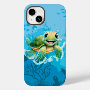 schattige zeeen schildpaddenstoelen Case-Mate iPhone 14 hoesje
