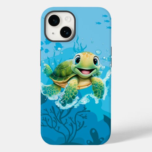 schattige zeeen schildpaddenstoelen Case-Mate iPhone case (Achterkant)