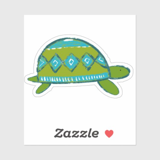 Schattige Zeeen Turtle Custom-Cut Vinyl Sticker (Vel)