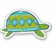 Schattige Zeeen Turtle Custom-Cut Vinyl Sticker (Voorkant)