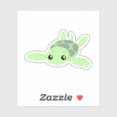 Schattige Zeeen Turtle Custom-Cut Vinyl Sticker (Vel)