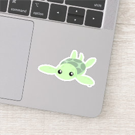 Schattige Zeeen Turtle Custom-Cut Vinyl Sticker