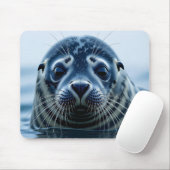Schattige zeehond Close-up Muismat (Met muis)