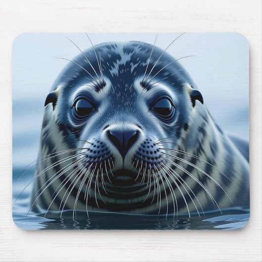 Schattige zeehond Close-up Muismat (Voorkant)