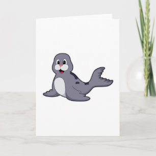 Schattige zeehond kaart