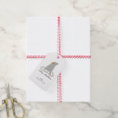 Schattige zeehond kerst cadeaulabel (Met Touw)