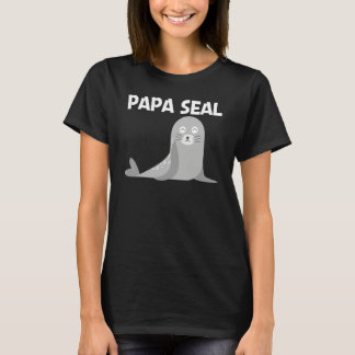 Schattige zeehond voor mannen vader jongens zeelee t-shirt