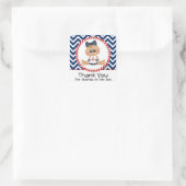 Schattige Zeeman Meisje Nautisch Baby shower Vierkante Sticker (Tas)