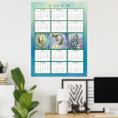 Schattige Zeemeermin 2018 Agenda Poster (Thuiskantoor)