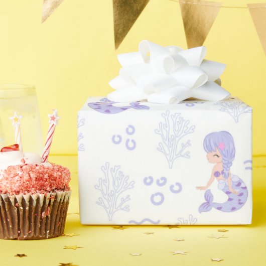 Schattige Zeemeermin Avontuur Cadeaupapier (Verjaardagsfeest)