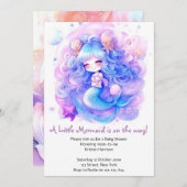 Schattige Zeemeermin Baby shower Magic Kaart (Voorkant / Achterkant)