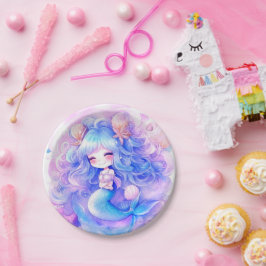 Schattige Zeemeermin Baby shower Magic Papieren Bordje