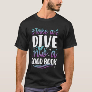 Schattige Zeemeermin Bibliothecaresse Lerares Duik T-shirt