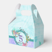 Schattige Zeemeermin Blauwgroen & Paarse Zeemeermi Bedankdoosjes (Achterkant)