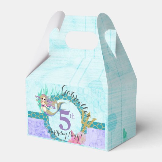 Schattige Zeemeermin Blauwgroen & Paarse Zeemeermi Bedankdoosjes (Achterkant)