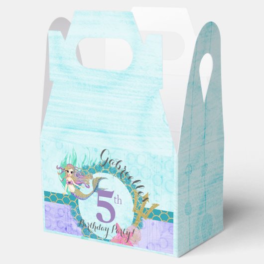 Schattige Zeemeermin Blauwgroen & Paarse Zeemeermi Bedankdoosjes (Geopend)