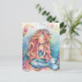 Schattige zeemeermin Briefkaart (Staand voorkant)