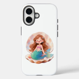 Schattige Zeemeermin Esthetische Sticker Pastel Oc iPhone 16 Hoesje