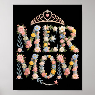 Schattige zeemeermin mama moeder buiten dienst zee poster