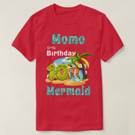 Schattige Zeemeermin Momo Van De 10e Verjaardag T-shirt (Design voorkant)