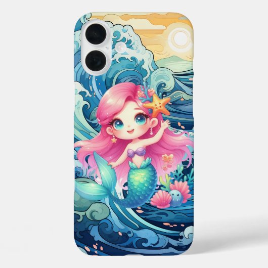 Schattige zeemeermin naam toevoegen Case-Mate iPhone case (Achterkant)