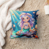 Schattige Zeemeermin Ocean Pillow – Bewerkbare naa Kussen (Deken)