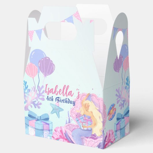 Schattige Zeemeermin Regenboog Waterverf Verjaarda Bedankdoosjes (Geopend)