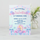 Schattige Zeemeermin Regenboog Waterverf Verjaarda Kaart (Staand voorkant)