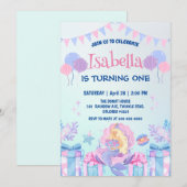 Schattige Zeemeermin Regenboog Waterverf Verjaarda Kaart (Voorkant / Achterkant)