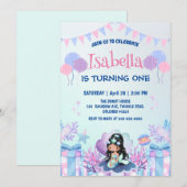 Schattige Zeemeermin Regenboog Waterverf Verjaarda Kaart (Voorkant / Achterkant)