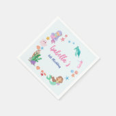 Schattige Zeemeermin Regenboog Waterverf Verjaarda Servet (Hoek)