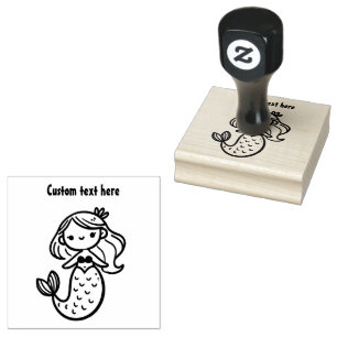 Schattige zeemeermin rubberstempel