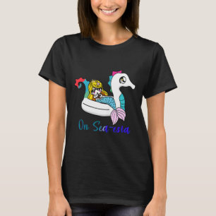 Schattige Zeemeermin Zomer Zee-esta Grappige Stran T-shirt