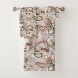 schattige zeemeerminnen schillen parels bad handdoek