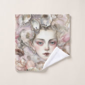 schattige zeemeerminnen schillen parels bad handdoek (Wasdoekje)