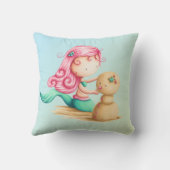 Schattige zeemeerminnenschilderij kussen (Achterkant)