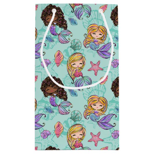 schattige zeemeerminpartij klein cadeauzakje (Achterkant)