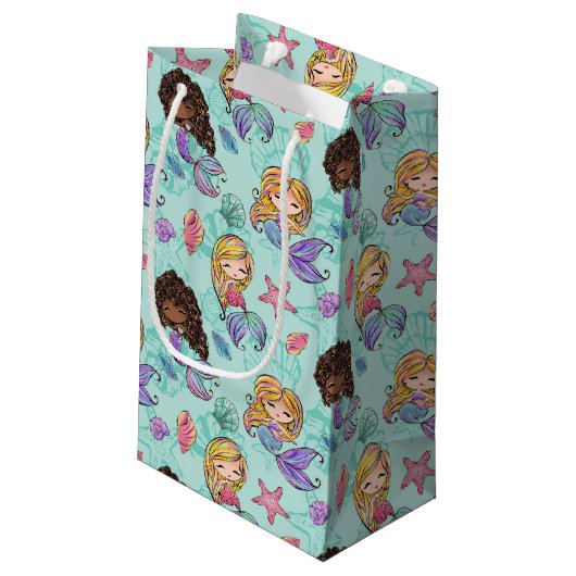 schattige zeemeerminpartij klein cadeauzakje (Achterkant Gekanteld)