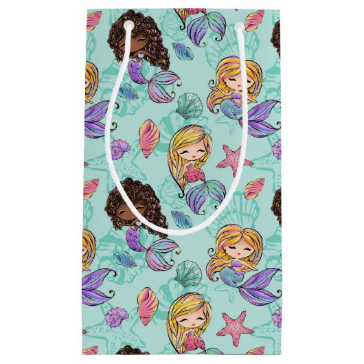 schattige zeemeerminpartij klein cadeauzakje (Voorkant)