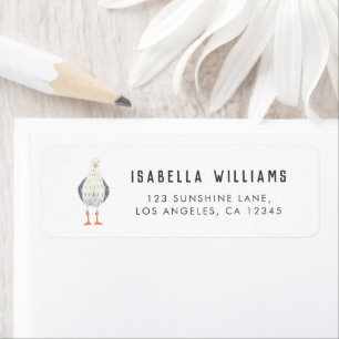 Schattige zeemeeuw nautisch Baby shower adres Etiket