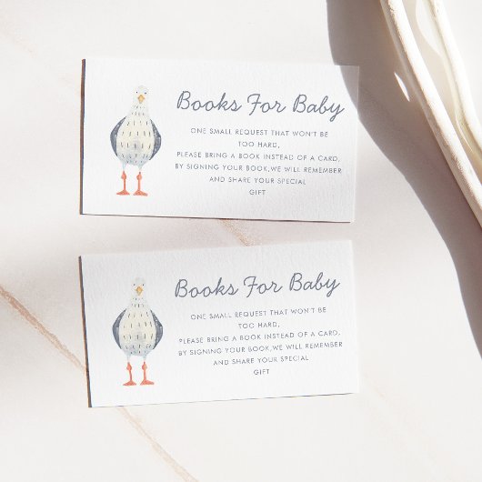 Schattige zeemeeuw nautisch Baby shower Informatiekaartje