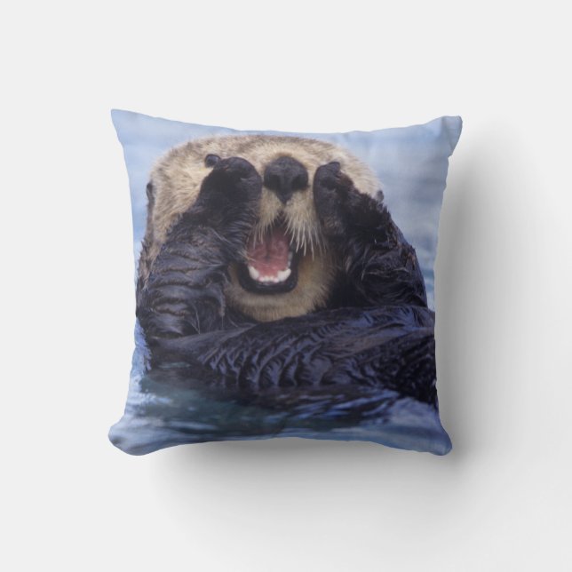 Schattige Zeeotter | Alaska, VS Kussen (Voorkant)