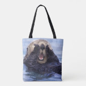 Schattige zeeotter | Alaska, VS Tote Bag (Achterkant)