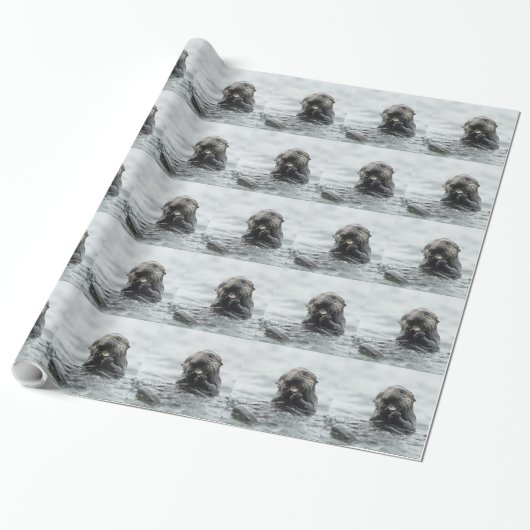 Schattige Zeeotter Cadeaupapier (Uitgerold)