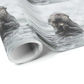 Schattige Zeeotter Cadeaupapier (Rol Hoek)