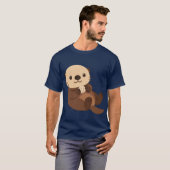Schattige Zeeotter met Schelp T-shirt (Voorkant volledig)