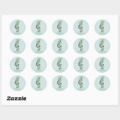 Schattige ZEEPAARDJE - Ocean Aqua - Baby shower Ronde Sticker (Vel)