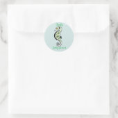 Schattige ZEEPAARDJE - Ocean Aqua - Baby shower Ronde Sticker (Tas)