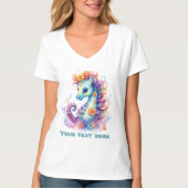 Schattige zeepaardje tekst toevoegen t-shirt (Voorkant)